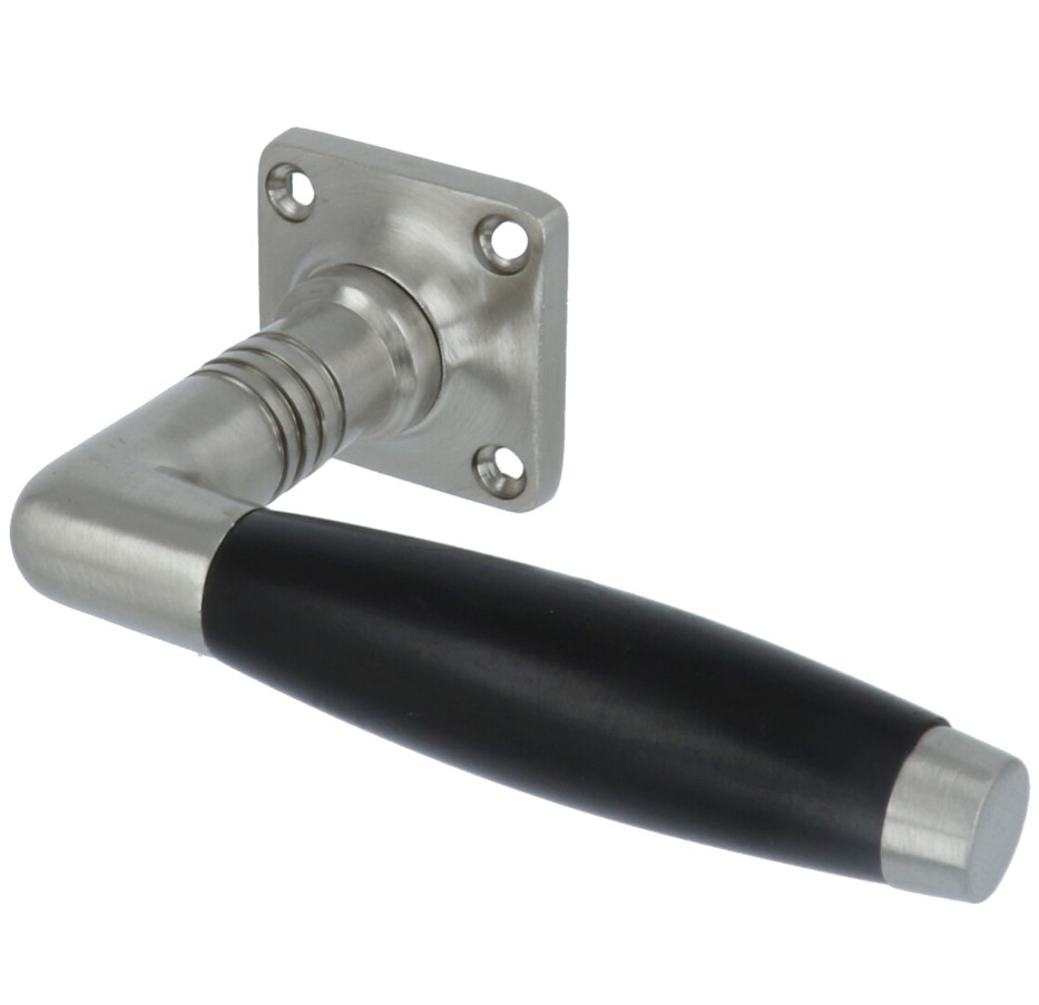 Deurklink Ton 400 nikkel mat/ebbenhout inclusief rozetten - Afbeelding 5