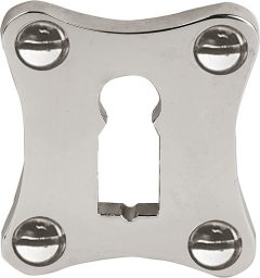 Sleutelplaatje klaver nikkel glans