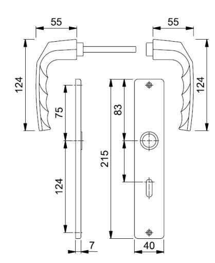 Hoppe Deurklink op Schild PC55 Aluminium F1 - Afbeelding 2