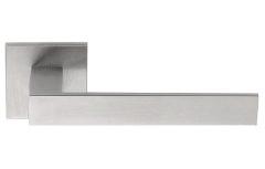 Enkele deurklink rechts SQUARE LSQII op rozet mat rvs