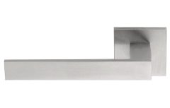 Enkele deurklink links SQUARE LSQII op rozet mat rvs