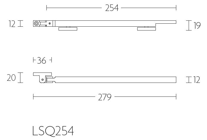 Raamuitzetter SQUARE LSQ254 mat rvs - Afbeelding 2
