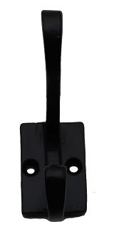 Kapstokhaak Met Achterplaat IJzer zwart - Afbeelding 3