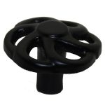 Knop Rond Open IJzer zwart 35 mm