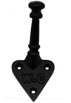 Kapstokhaakje WC IJzer zwart - Afbeelding 2