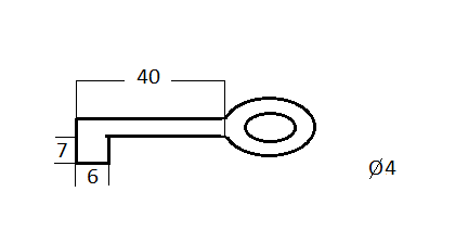 Sleutel gietijzer met korte baard 70 mm - Afbeelding 3