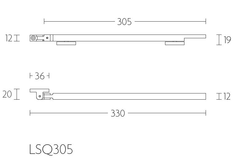 Raamuitzetter SQUARE LSQ305 mat rvs - Afbeelding 2