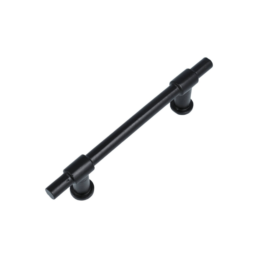 Dubbele T-greep IJzer zwart 128 mm - Afbeelding 2