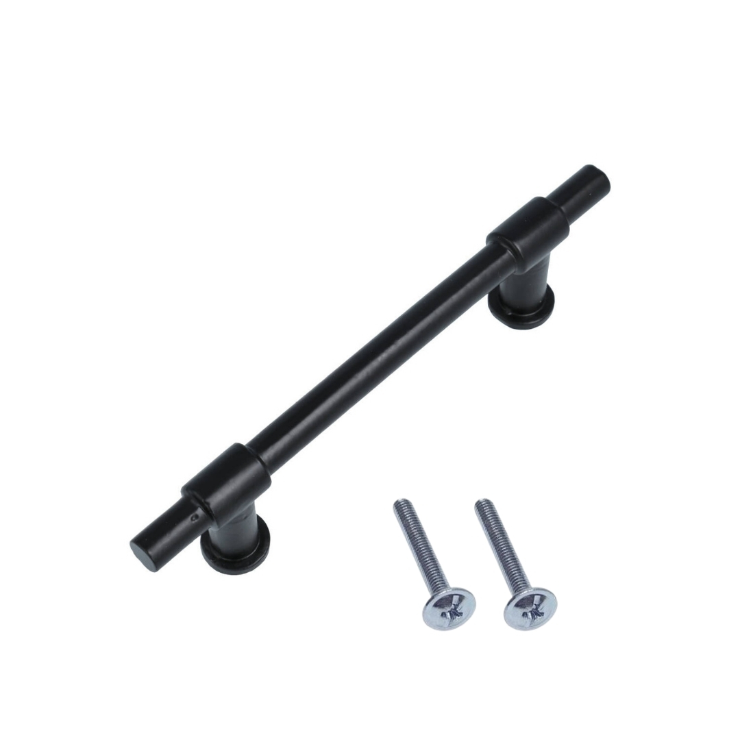 Dubbele T-greep IJzer zwart 128 mm - Afbeelding 3