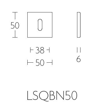 Sleutelplaatje SQUARE LSQBN50B mat rvs - Afbeelding 2