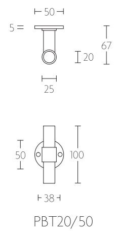 Enkele Deurklink PIET BOON PBT20/50 mat zwart - Afbeelding 2