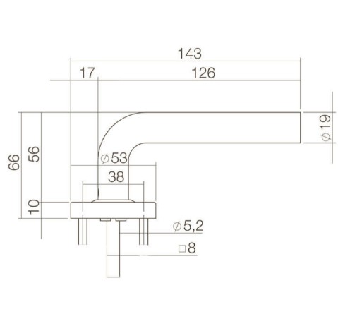 Intersteel enkele deurklink Luzern op rozet verdekt ø53x10mm zwart - Afbeelding 2
