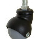 Meubelwiel zwart Met Zacht Loopvlak Stift M10