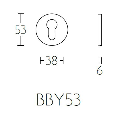 Cilinderplaatje TENSE BBY53 mat zwart - Afbeelding 2