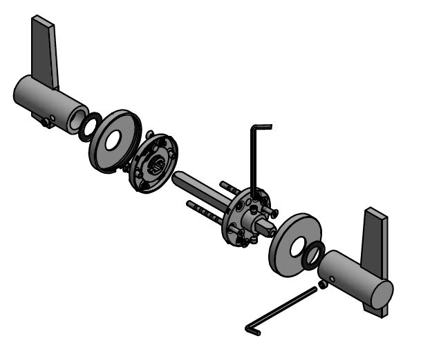 T-Deurklink TENSE BB105-G Op Rozet mat rvs - Afbeelding 3