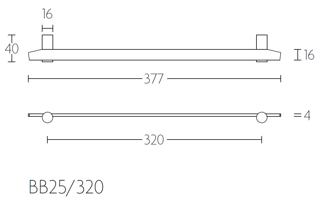 Meubelgreep TENSE BB25/320 mat rvs 320 mm - Afbeelding 2