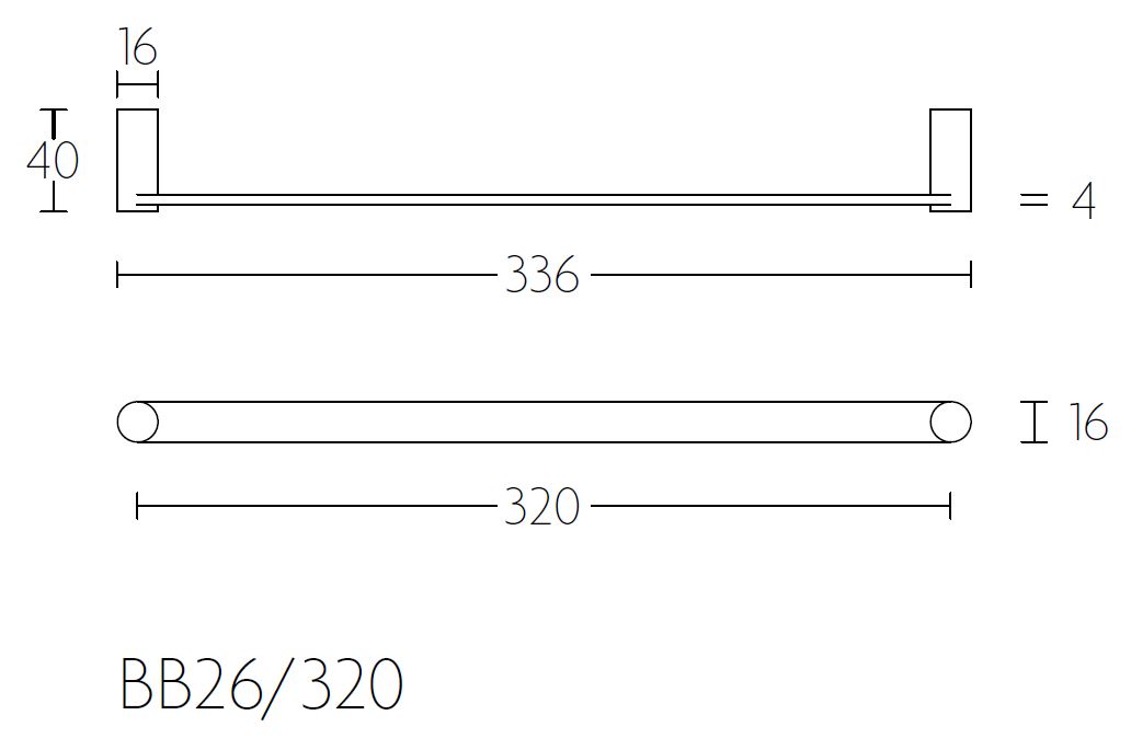 Meubelgreep TENSE BB26/320 mat rvs 320 mm - Afbeelding 2