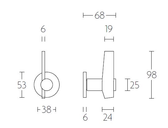Voordeurknop Vast TENSE BB200VB Links mat rvs - Afbeelding 2