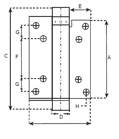 Bommer scharnier Enkelwerkend 100 mm rvs gepolijst - Afbeelding 2