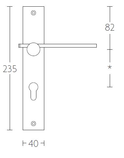 Deurklink op schild Cilindergat TENSE BB100P236Y mat rvs - Afbeelding 2