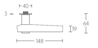 Deurklink op schild Sleutelgat TENSE BB100P236N mat zwart - Afbeelding 2