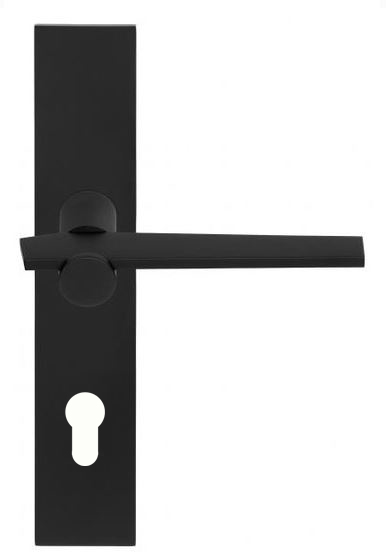 Deurklink op schild Cilindergat TENSE BB100P236Y mat zwart