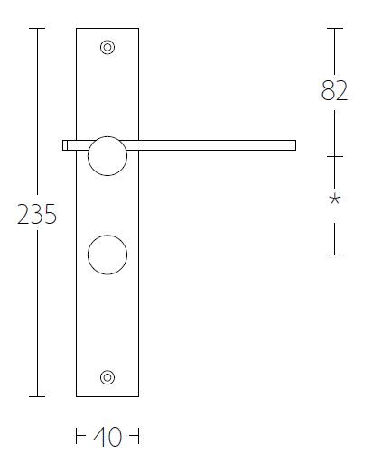 Deurklink op schild Toiletsluiting TENSE BB100P236WC mat zwart - Afbeelding 3