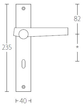 Deurklink op schild Sleutelgat TENSE BB101P236N mat rvs - Afbeelding 2