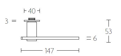 Deurklink op schild Sleutelgat TENSE BB101P236N mat rvs - Afbeelding 3