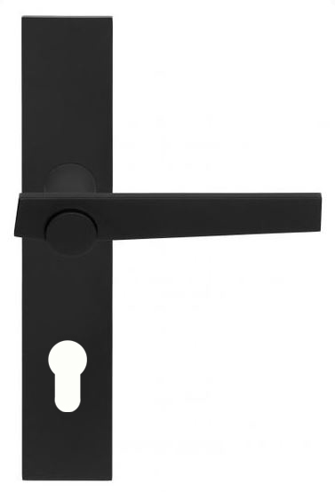 Deurklink op schild Cilindergat TENSE BB101P236Y mat zwart