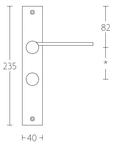 Deurklink op schild Toiletsluiting TENSE BB102P236WC mat rvs - Afbeelding 2