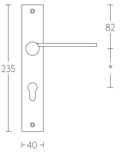 Deurklink op schild Cilindergat TENSE BB102P236Y mat zwart - Afbeelding 2