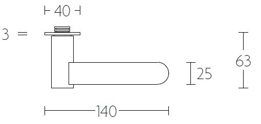 Deurklink op schild Cilindergat TENSE BB102P236Y mat zwart - Afbeelding 3