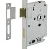 Intersteel Badkamer/Toilet slot 63/8mm Met Witte Voorplaat 20X175 mm