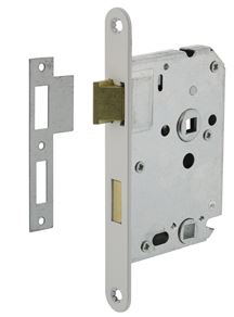 Intersteel Badkamer/Toilet slot 63/8mm Met Witte Voorplaat 20X175 mm