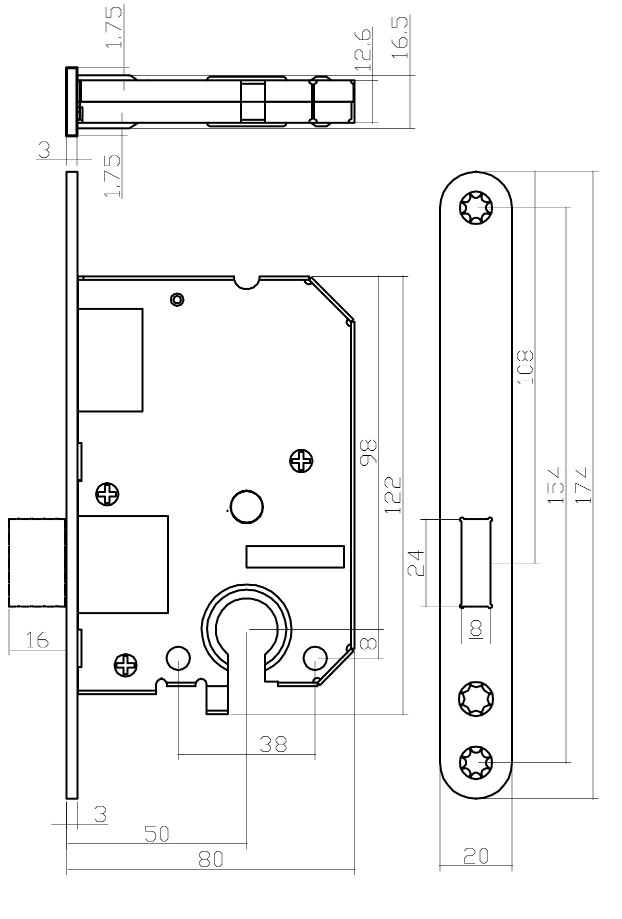 Intersteel Cilinder Kastslot Met Witte Voorplaat 20X175 mm - Afbeelding 2