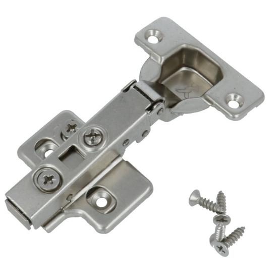 Keukenscharnier, softclose, vernikkeld, tbv opdekdeurtjes