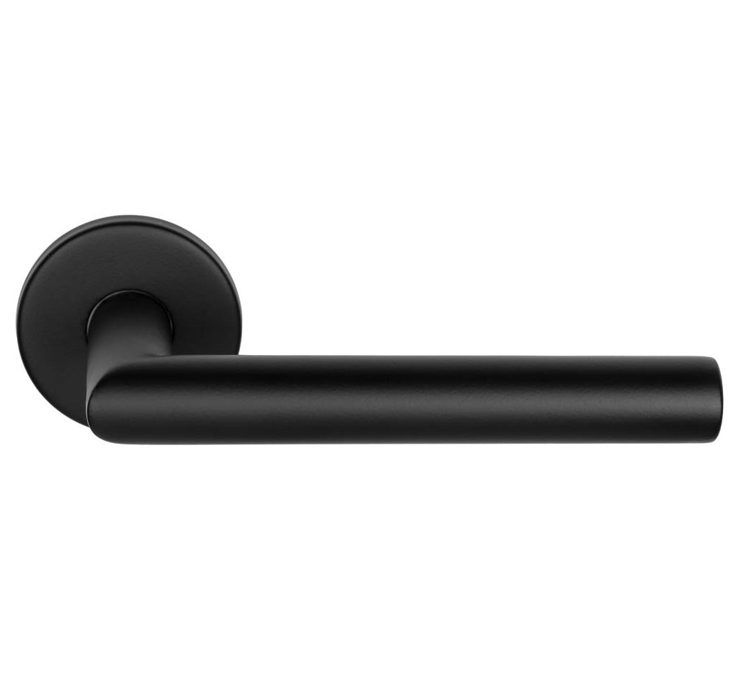 Deurklink Marc op ronde rozet mat zwart