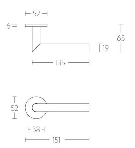 Deurklink Marc op ronde rozet mat zwart - Afbeelding 2
