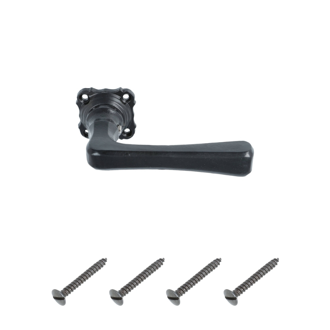 Set klinken Hennie ijzer zwart inclusief rozetten - Afbeelding 4