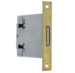 Insteekslot 40 mm met rechthkge messing voorplaat (zonder sleutel)