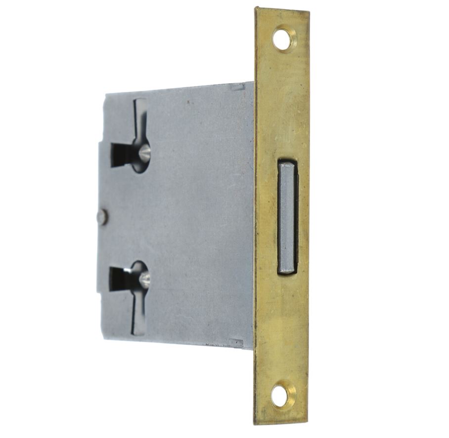 Insteekslot 40 mm met rechthkge messing voorplaat (zonder sleutel)