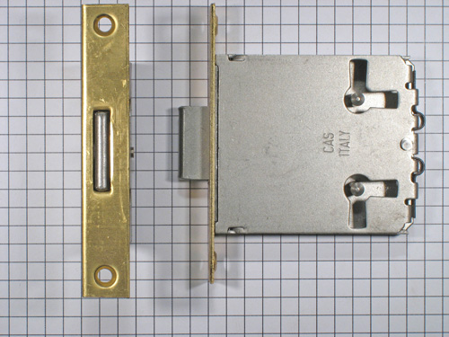 Insteekslot 40 mm met rechthkge messing voorplaat (zonder sleutel) - Afbeelding 2