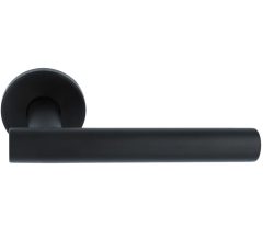 Deurklink Brenda op ronde rozet mat zwart