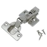 Keukenscharnier, softclose, vernikkeld, tbv half opdekdeurtjes