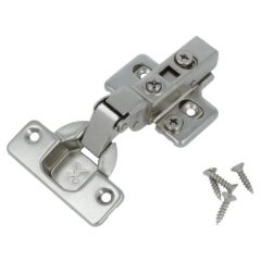 Keukenscharnier, softclose, vernikkeld, tbv half opdekdeurtjes