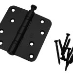 Kogellagerscharnier 89x89 mm ronde hoek zwart