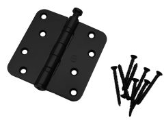 Kogellagerscharnier 89x89 mm ronde hoek zwart