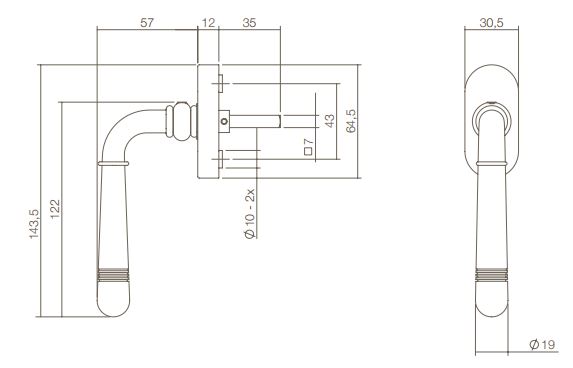 Intersteel Raamkruk Helena oud grijs - Afbeelding 2