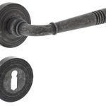 Intersteel deurklink Helena op rozet met sleutel plaatjes oud grijs